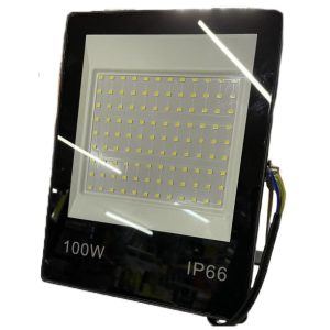 PROJETOR LED 100W MURAL PRETO