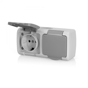 TOMADA SCHUKO DUPLA COM OBTURADOR