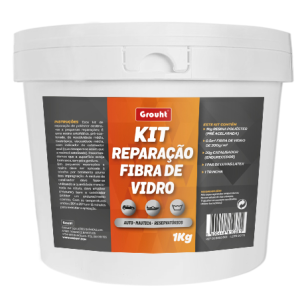 KITS REPARAÇÃO FIBRA VIDRO/POLIESTER COM RESINA CATALISADOR, TELA E TRINCHA