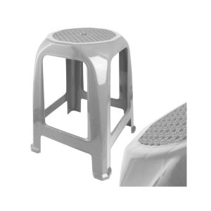 BANCO MULTIUSOS CINZA 26X26X47CM PLÁSTICO