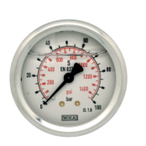 MANÓMETRO C/GLICERINA D63 POST 1/4 INOX 0-6 O BAR REF.01MAN14636P