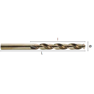 BROCAS HSS COB 5% (OURO) 4MM INOX HEPYC-1105-DIN338 N-135º REF.2411050400