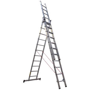 ESCADA ALUMINIO 3+3+3 FIBRA F66 (ELETRICISTA) DEGRAU QUADRADO