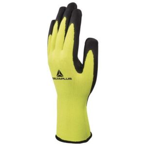 LUVAS DE MALHA POLIÉSTER AMARELO FLUORESCENTE PRETO REF.DPVV733