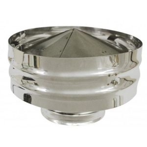 CHAPEU P/TUBO INOX 150MM C/TAPA VENTO