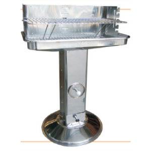 CHURRASQUEIRA INOX D60 RECTANGULAR PÉ DIREITO