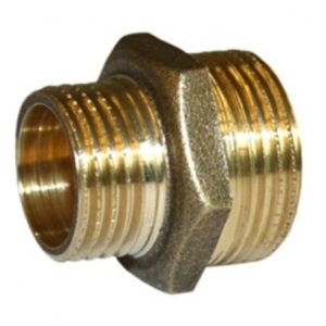 CASQUILHOS DUPLOS 1X3/4 M/M RED.LATÃO