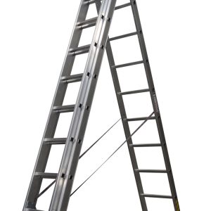 ESCADA 6+6+6 TRIPLA ALUMÍNIO DEGRAU QUADRADO