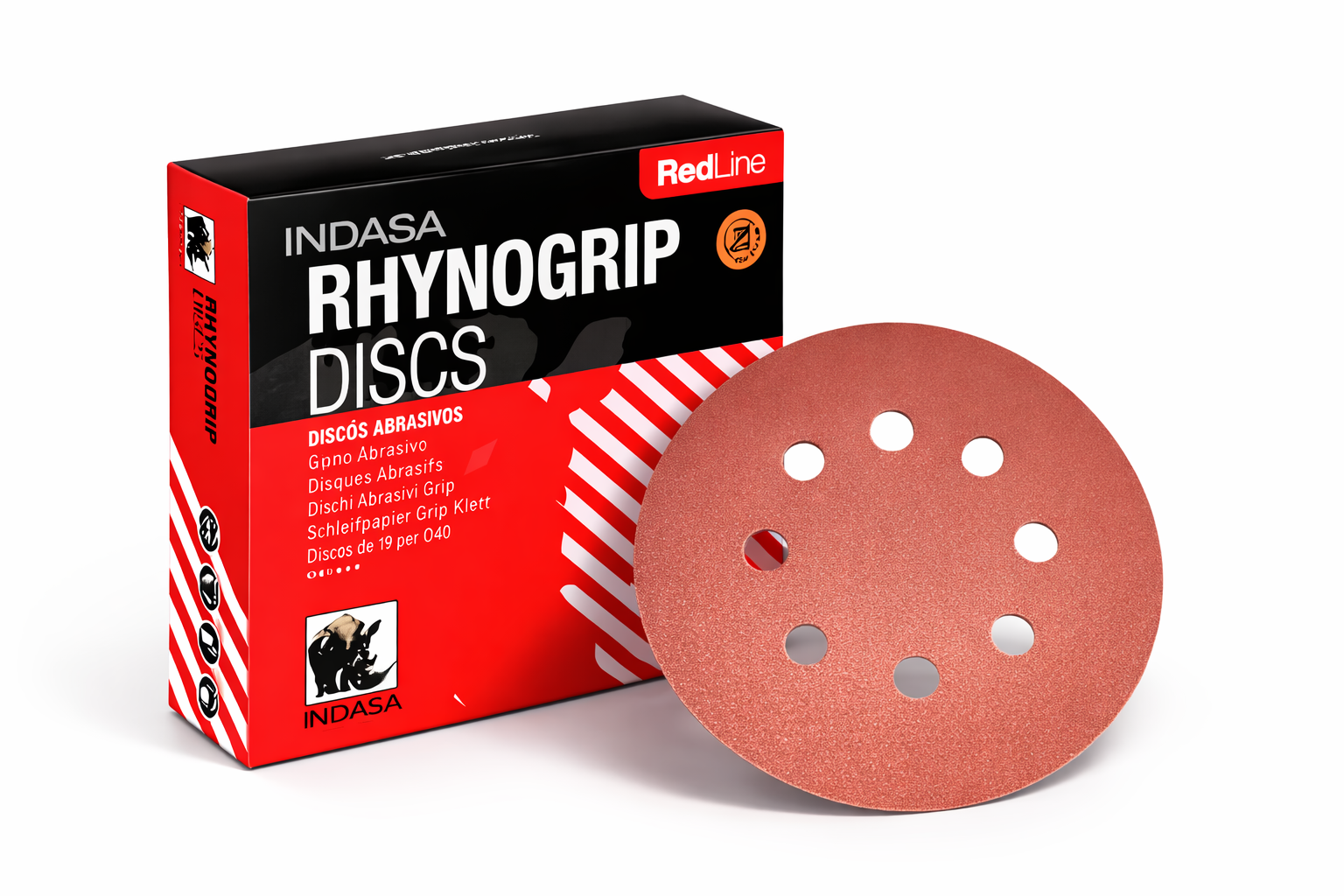 DISCO LIXA ORBITAL C/VELCRO 125MM RED LINE