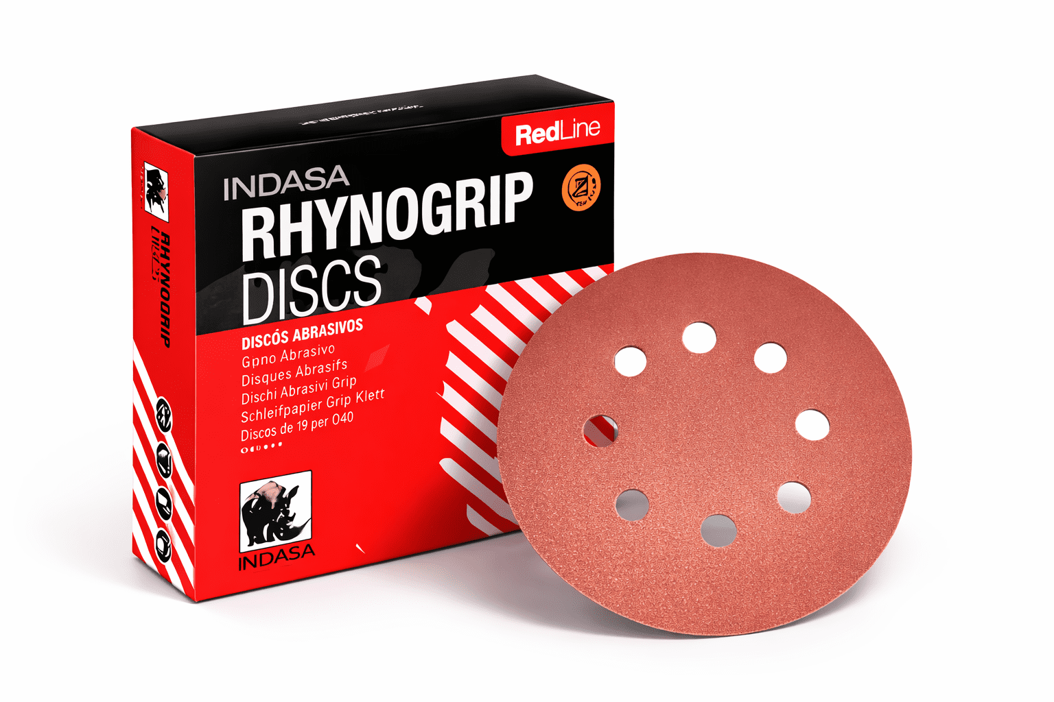 DISCO LIXA ORBITAL C/VELCRO 125MM RED LINE