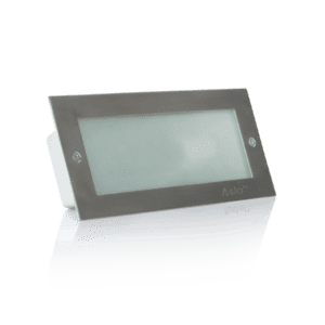 APLIQUE MURO EMBUTIR INOX LÂMPADA E27 ASLO
