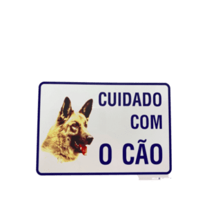 PLACAS "CUIDADO COM O CÃO" (CHAPA) 20X14CM