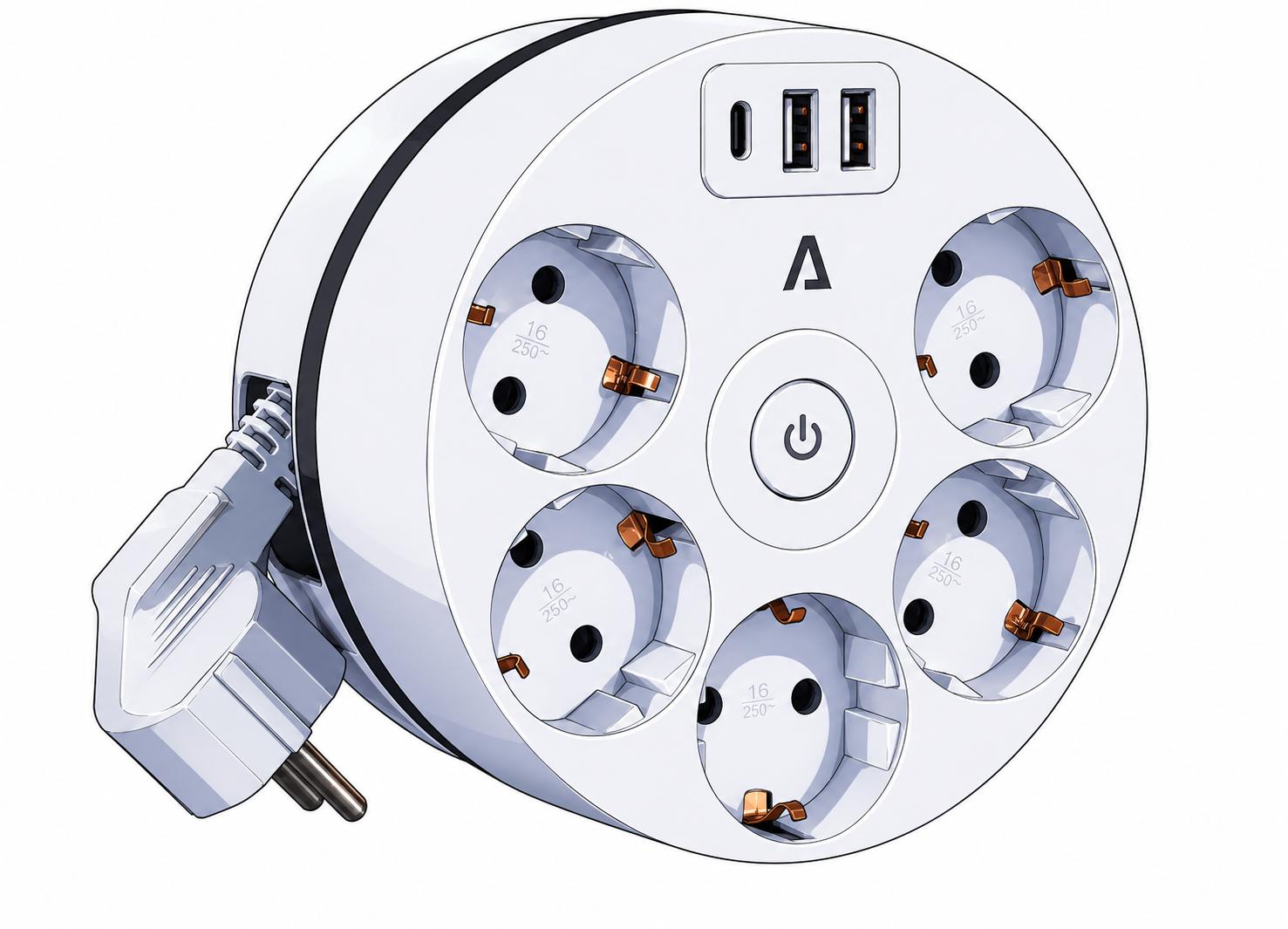 ENROLADOR COM INTERRUPTOR ASLO REF.ASENRUSB3