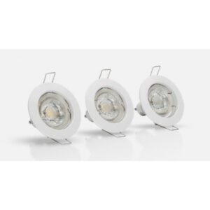 CONJUNTO 3 LÂMPADAS LED 6W C/ARO INOX ACETIN. ASLO