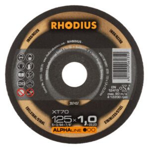 DISCO C/INOX RHODIUS 125X1MM ALPHA XTK70