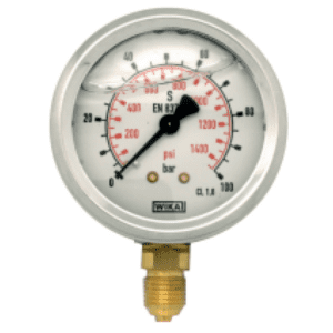 MANÓMETRO C/GLICERINA D63 RADIAL 1/4 INOX 0-6 O BAR