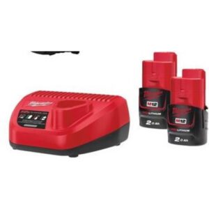 KIT BATERIA MILWAUKEE CARREGADOR + 2 BATERIAS 4AMP