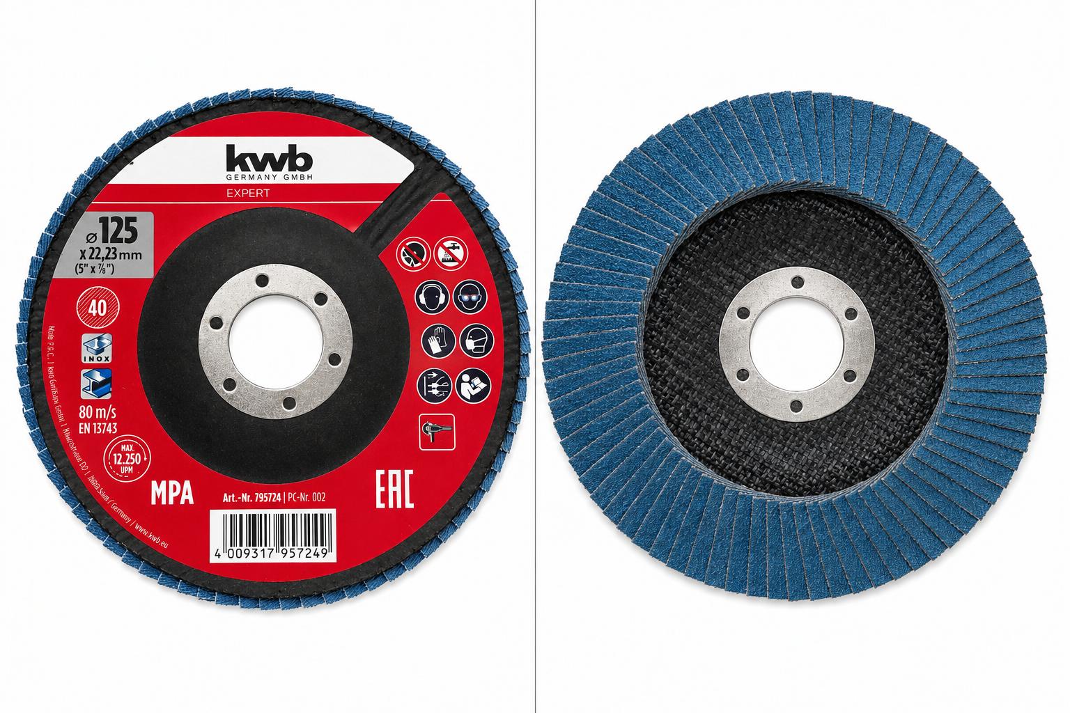 Disco de Lamelas 125mm Cutfix Metal KWB Grau 40-80