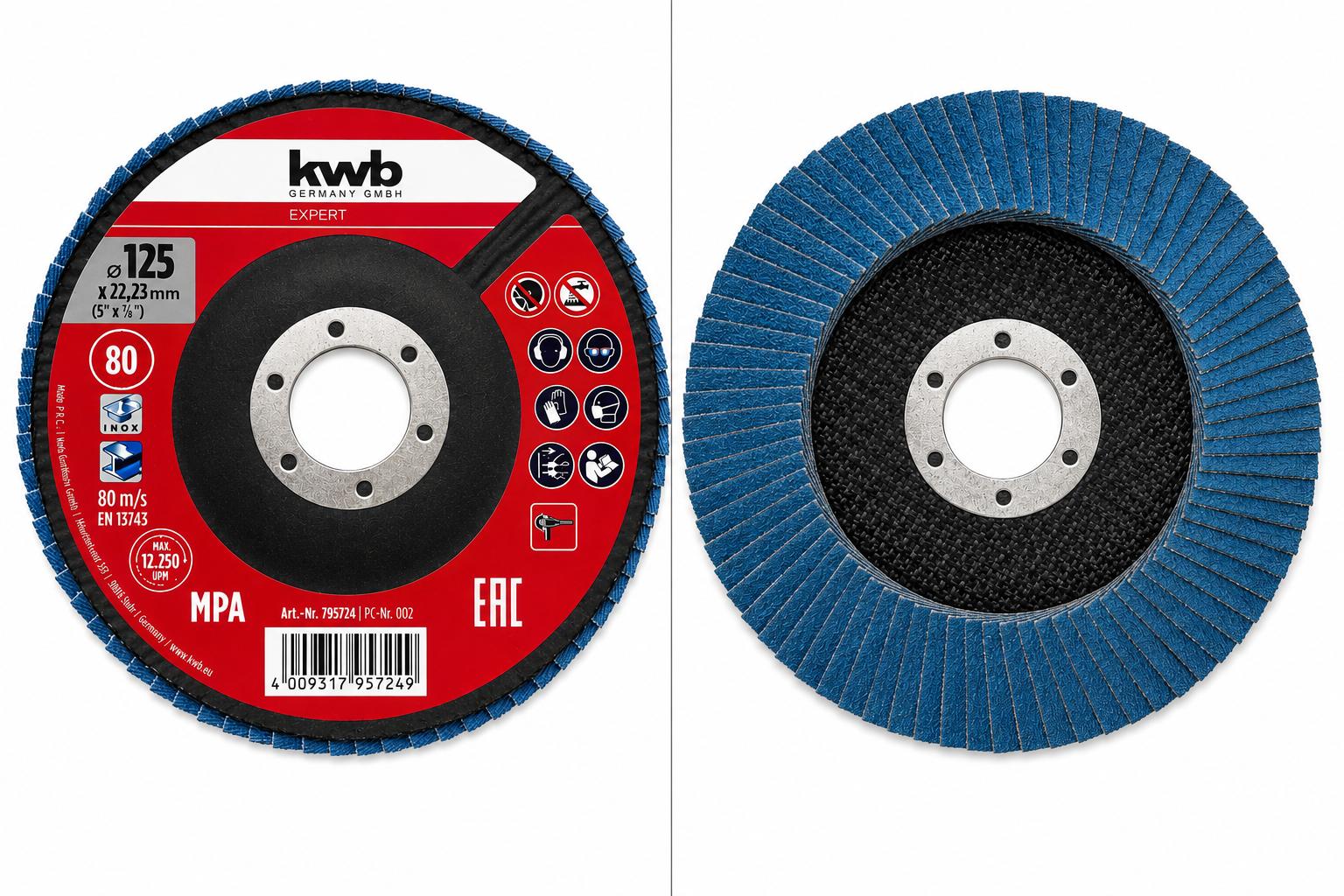 Disco de Lamelas 125mm Zircon Expert KWB Grau 100-120